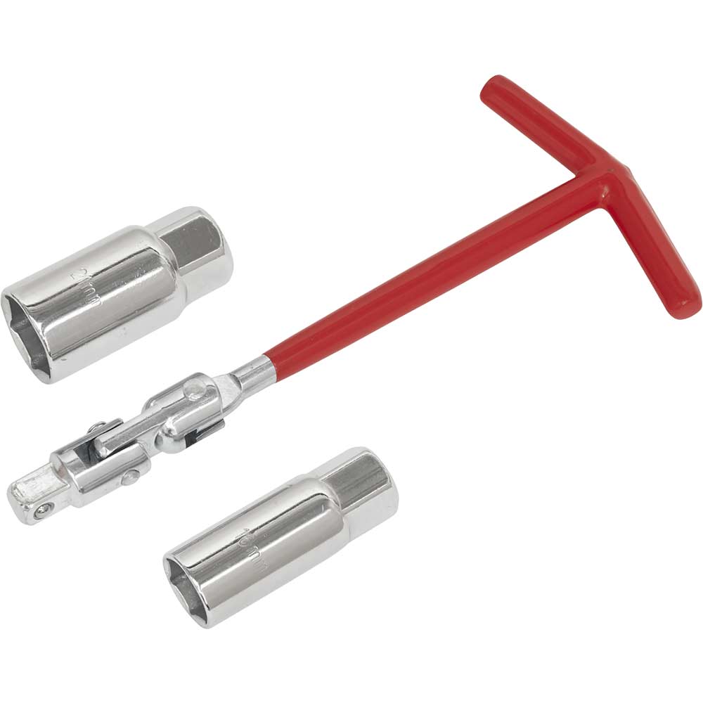 Sealey 3/8" Drive T Handle and Spark Plug Socket Set 16mm x 21mm
