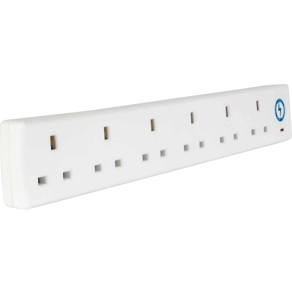 SMJ 6 Socket Surge Protected Extension Lead 240v 2m