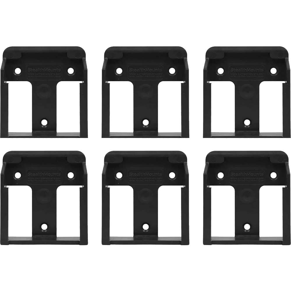 Image of Stealth Mounts 6 Pack Battery Mounts For Makita 18V LXT Batteries Black