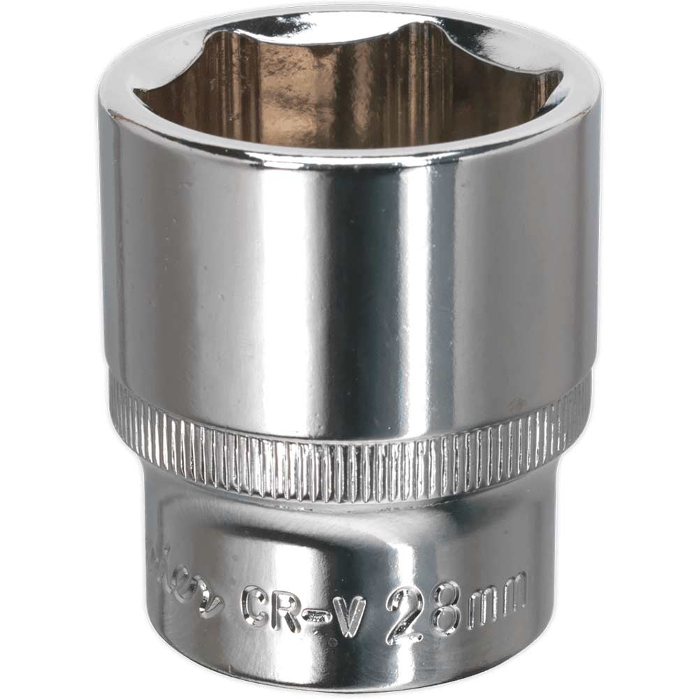 Sealey 1/2" Drive Hexagon WallDrive Socket Metric 1/2" 28mm