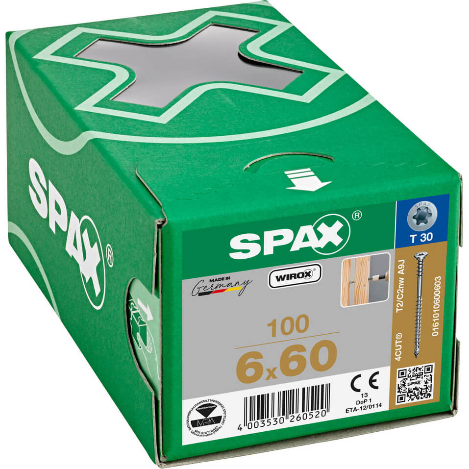 Image of Spax Wirox T Star Plus Flat Frame Adjusting Wood Screws 6mm 60mm Pack of 100
