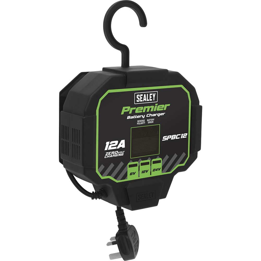 Sealey SPBC12 Fully Automatic 12 Amp Battery Charger 6v, 12v or 24v