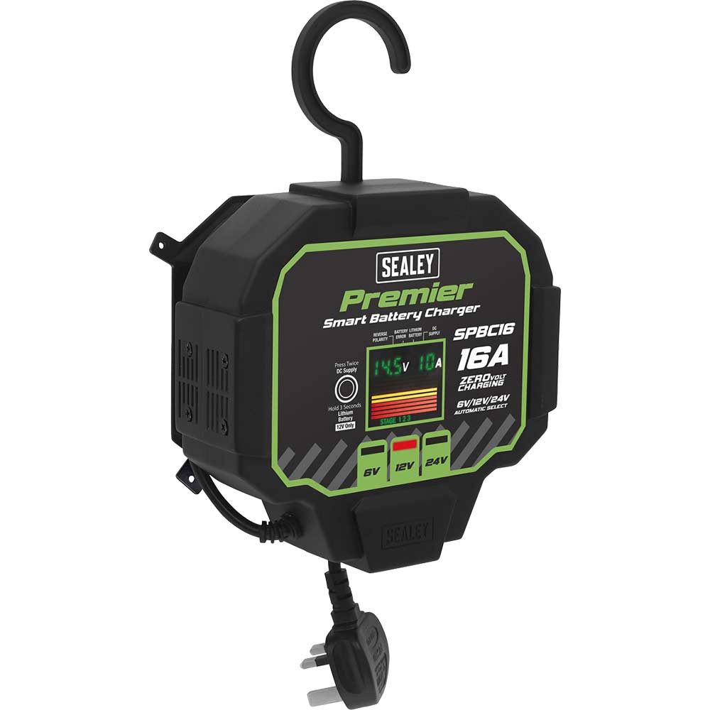 Sealey SPBC16 Fully Automatic 16 Amp Battery Charger 6v, 12v or 24v