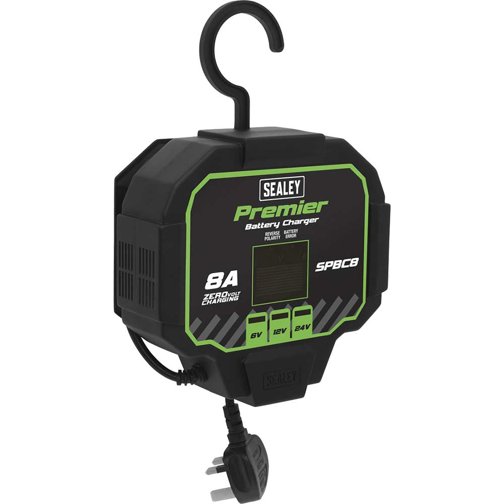 Sealey SPBC8 Fully Automatic 8 Amp Battery Charger 6v, 12v or 24v