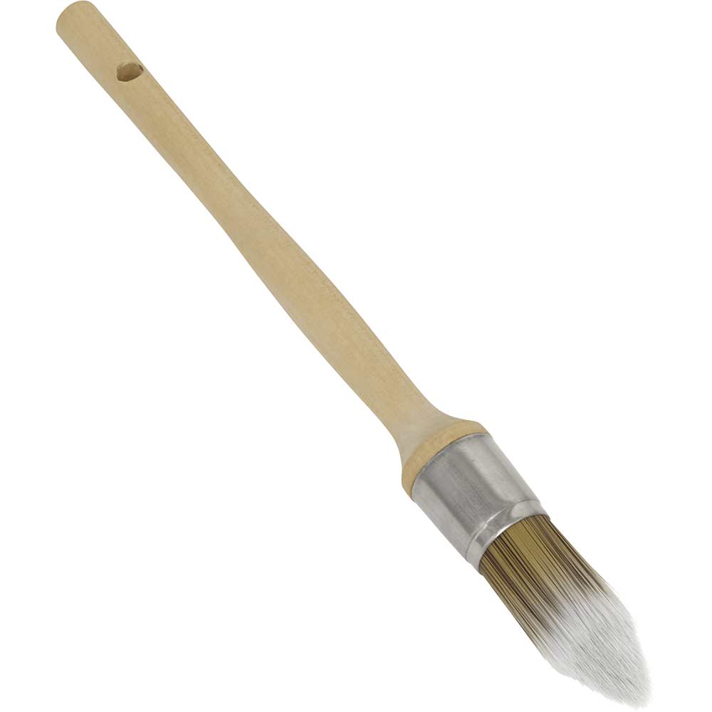 Sealey Wooden Handle Round Sash Synthetic Paint Brush 21mm