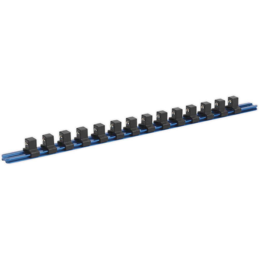 Sealey 1/2" Drive Aluminium Socket Retaining Rail 14 Clips 1/2