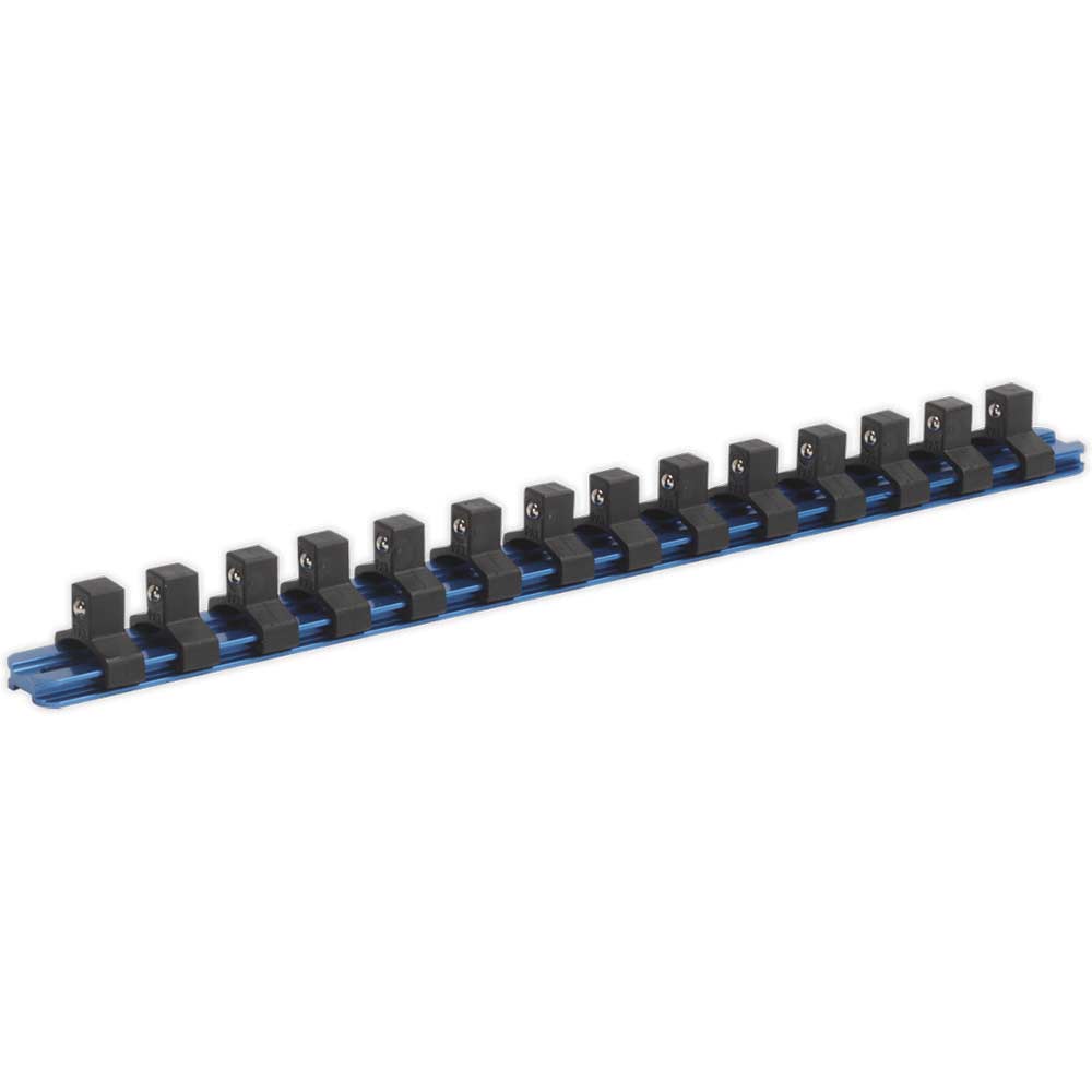 Sealey 3/8" Drive Aluminium Socket Retaining Rail 14 Clips 3/8