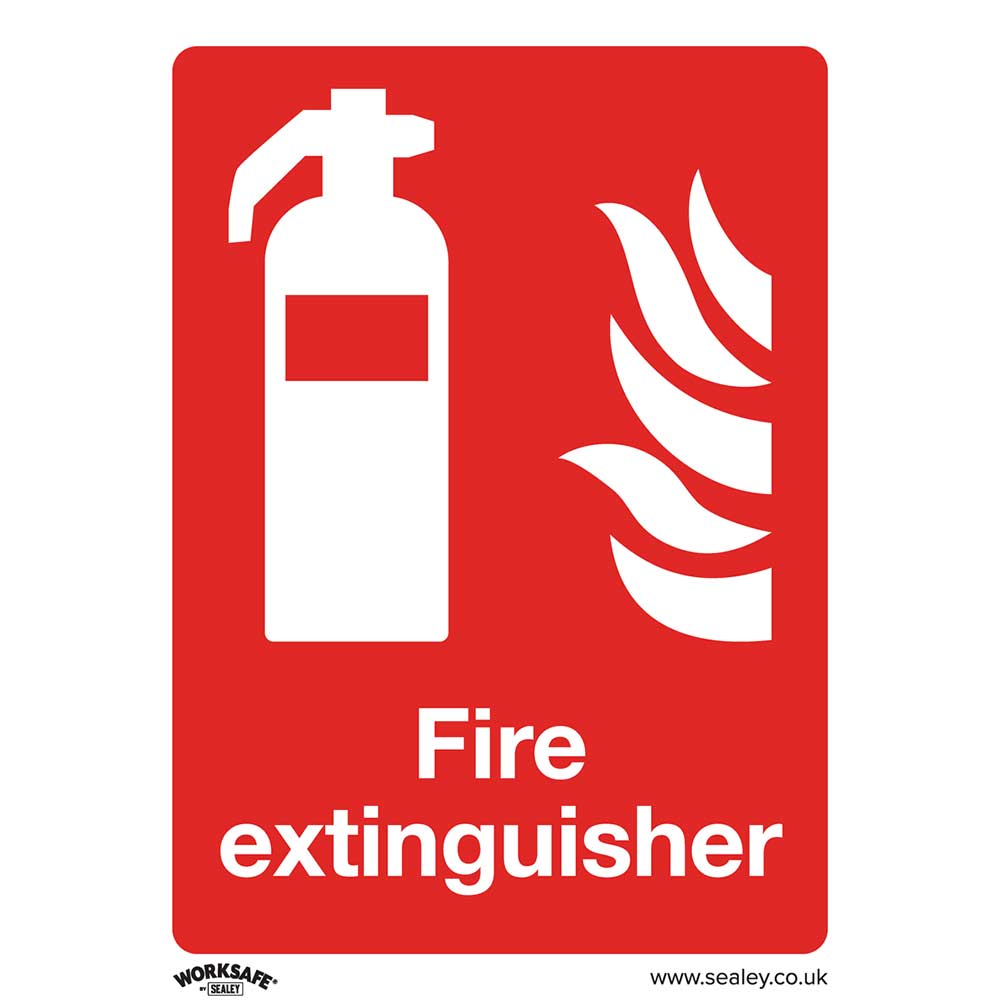 Sealey Self Adhesive Vinyl Fire Extinguisher Sign Pack of 10 150mm 200mm Standard in UK Specification