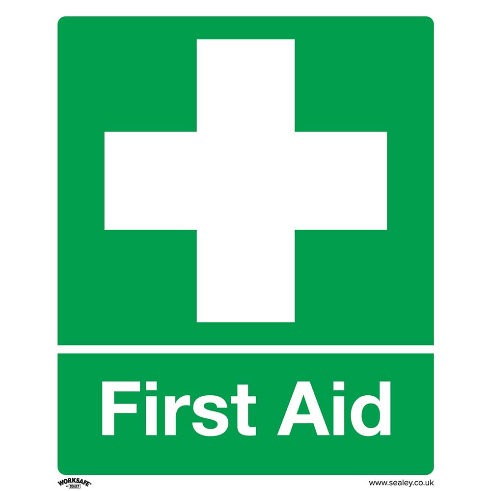 Image of Sealey Self Adhesive Vinyl First Aid Sign Pack of 10