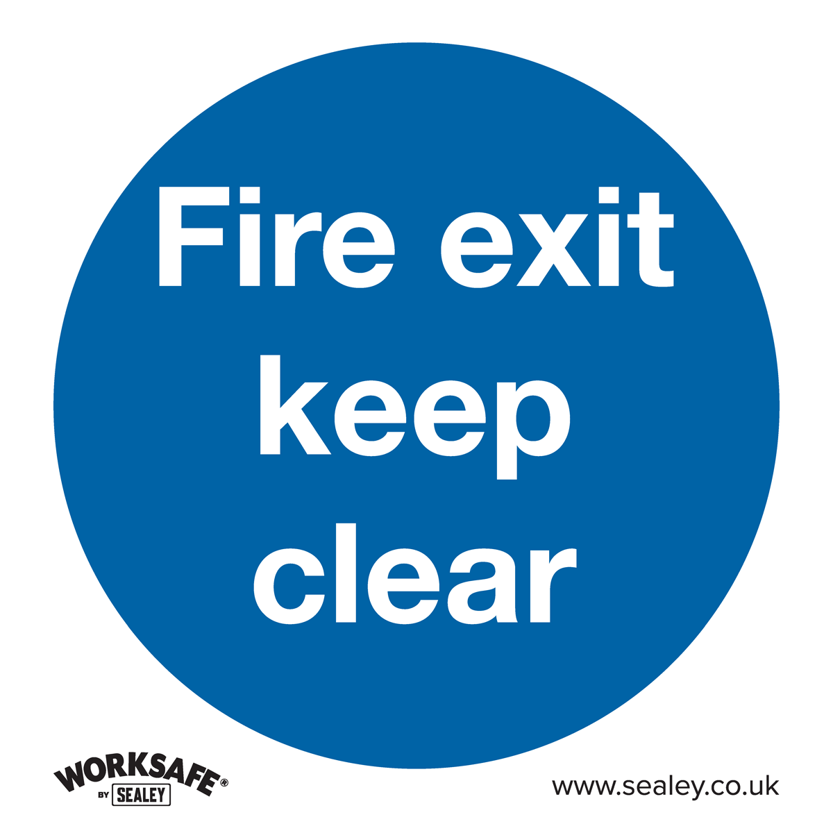 Sealey Rigid Plastic Fire Exit Keep Clear Sign Pack of 10 200mm 200mm Standard