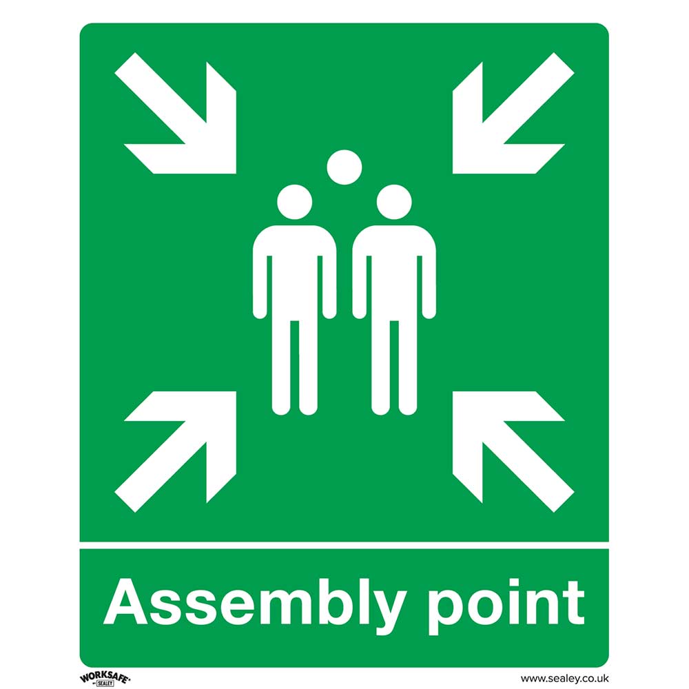 Sealey Rigid Plastic Assembly Point Sign 250mm 300mm Standard in UK Specification