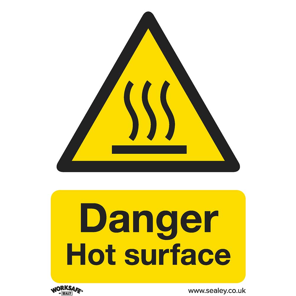 Image of Sealey Self Adhesive Vinyl Danger Hot Surface Sign 75mm 100mm Standard