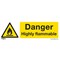 Sealey Rigid Plastic Danger Highly Flammable Sign Sealey Rigid Plastic Danger Highly Flammable Sign