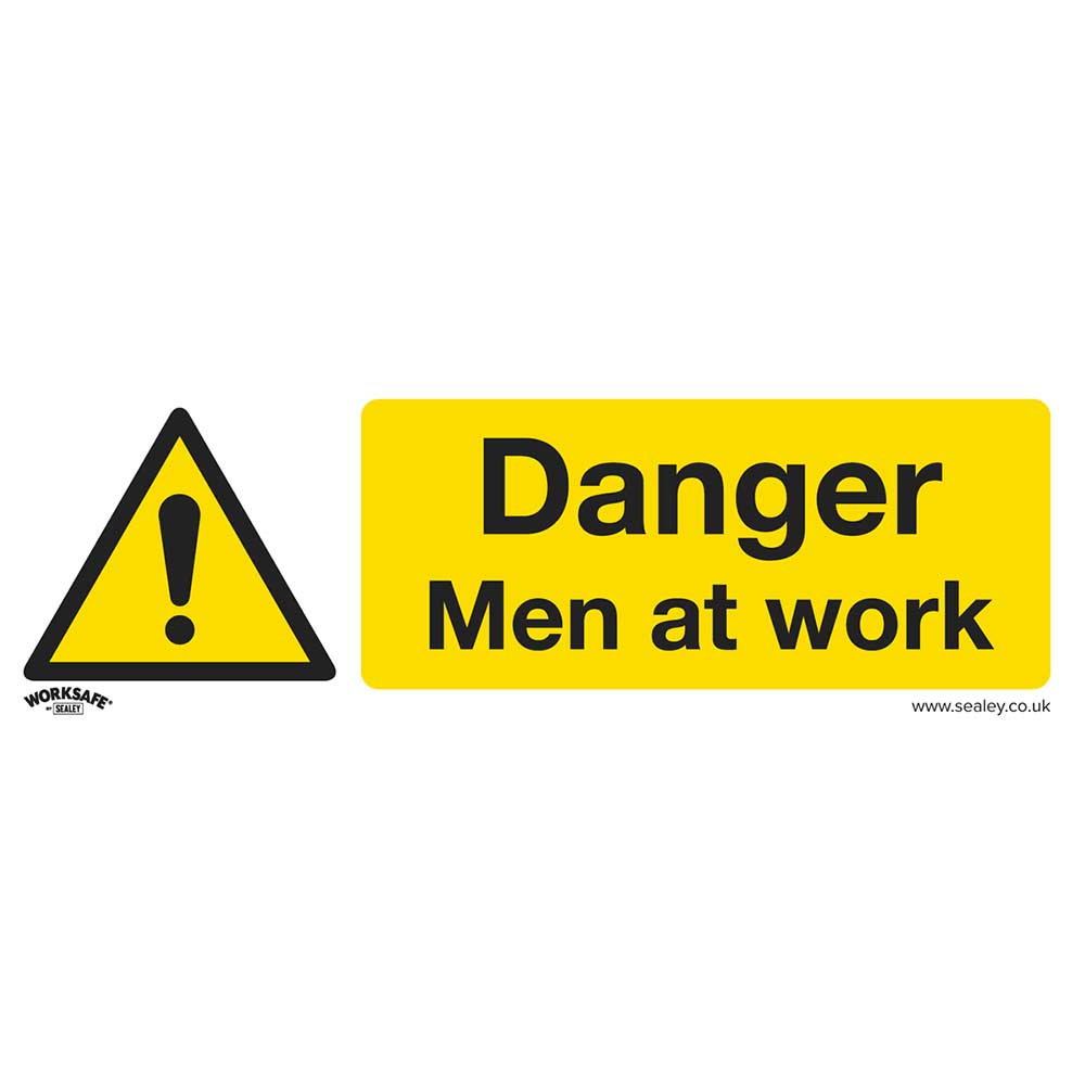 Image of Sealey Rigid Plastic Danger Men At Work Sign 300mm 100mm Standard