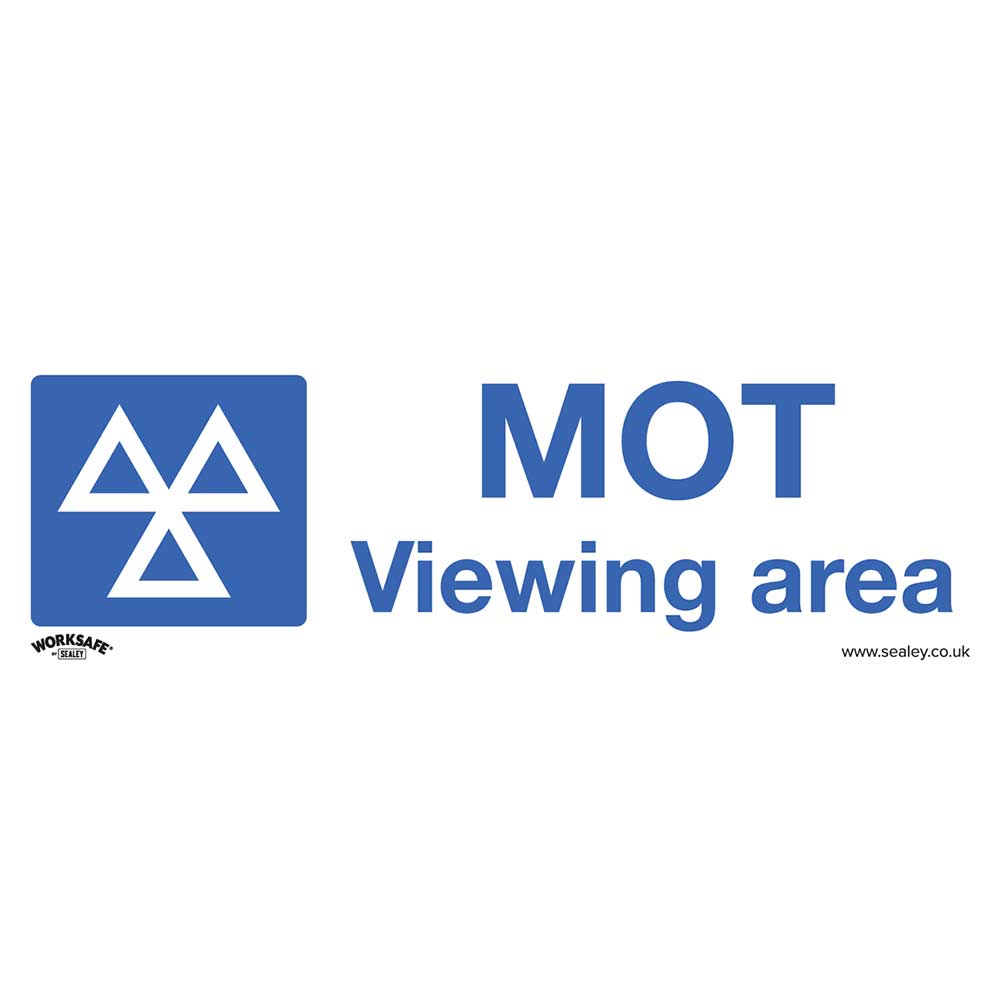 Sealey Self Adhesive Vinyl MOT Viewing Area Sign Pack of 10 300mm 100mm Standard in UK Specification