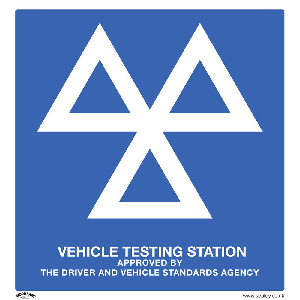 Image of Sealey Aluminium Composite MOT Testing Station Sign 600mm 625mm Standard