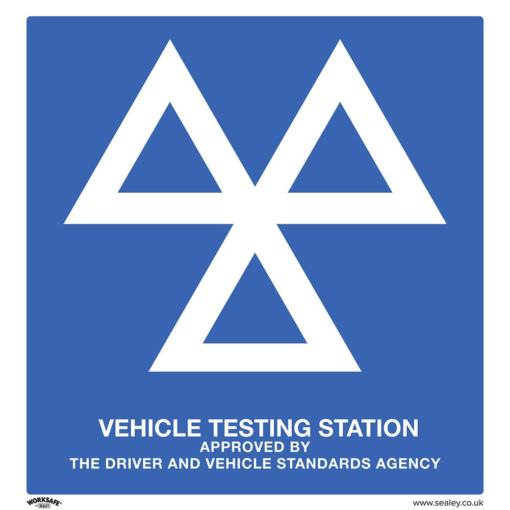 Image of Sealey Rigid Plastic MOT Testing Station Sign Pack of 10 600mm 625mm Standard