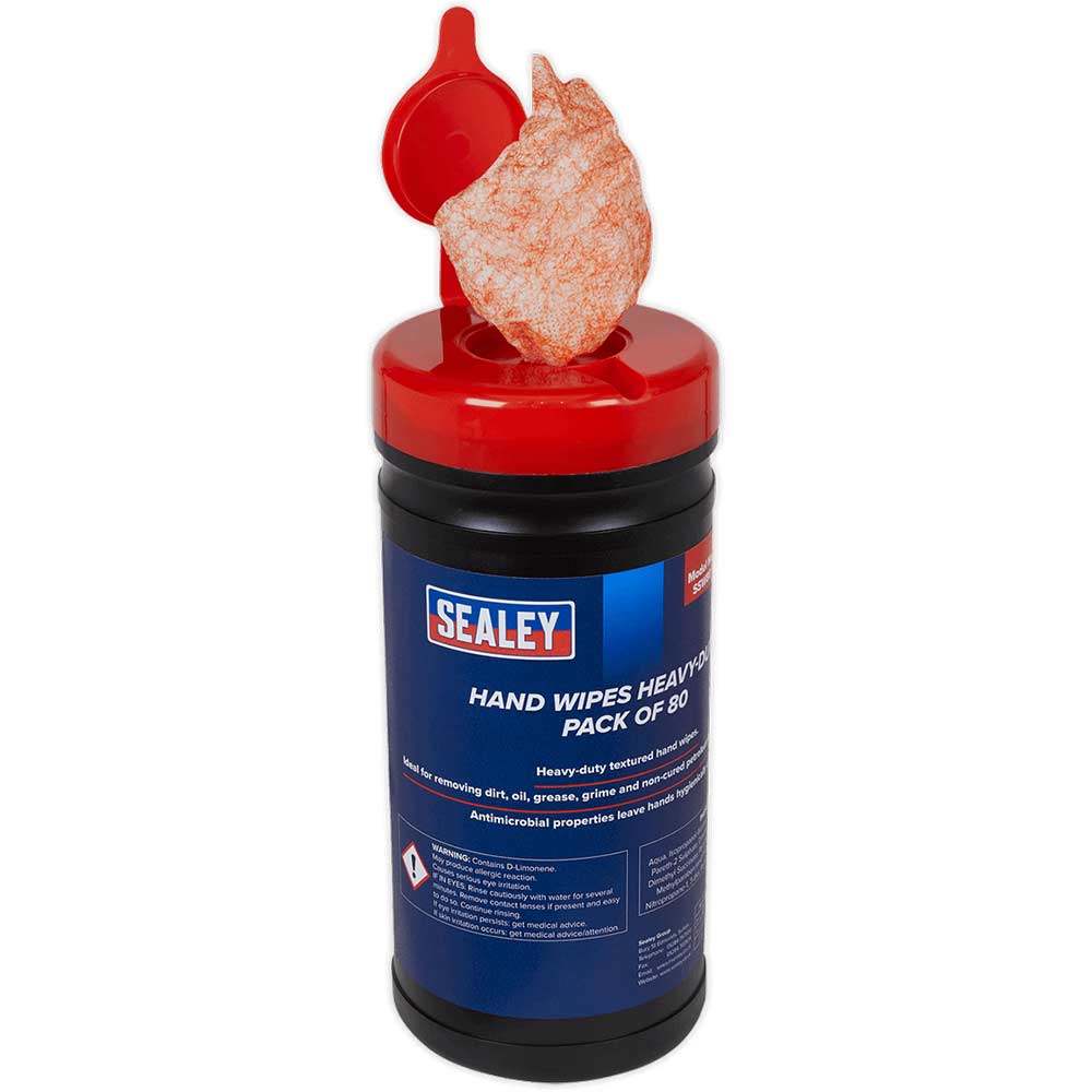 Sealey Heavy Duty Hand Wipes Dispenser Pack of 80