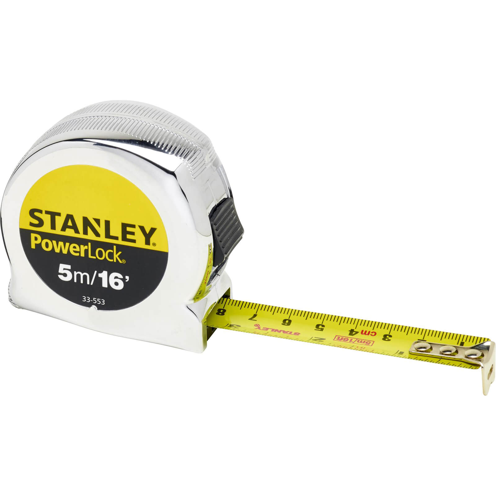 Image of Stanley Classic Powerlock Tape Measure Imperial & Metric 16ft / 5m 19mm