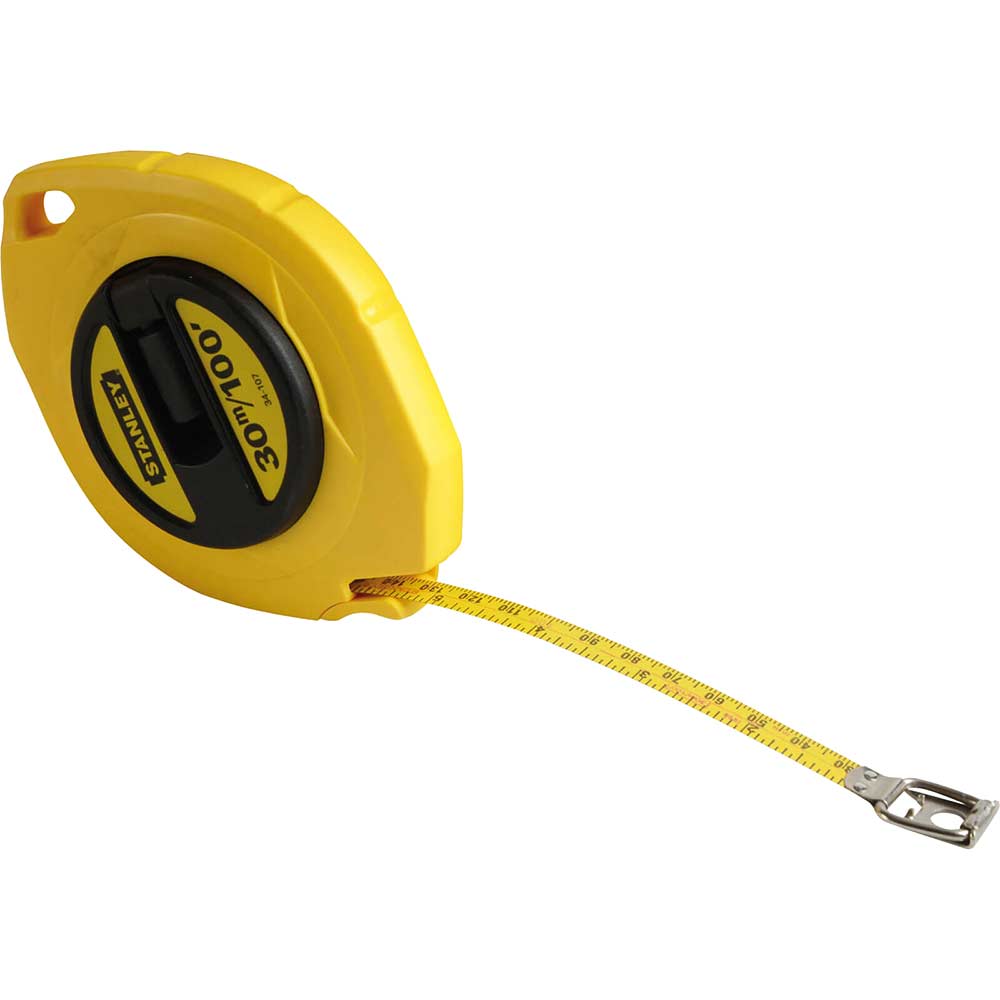 Image of Stanley Closed Case Steel Tape Measure Imperial & Metric 100ft / 30m 9.5mm