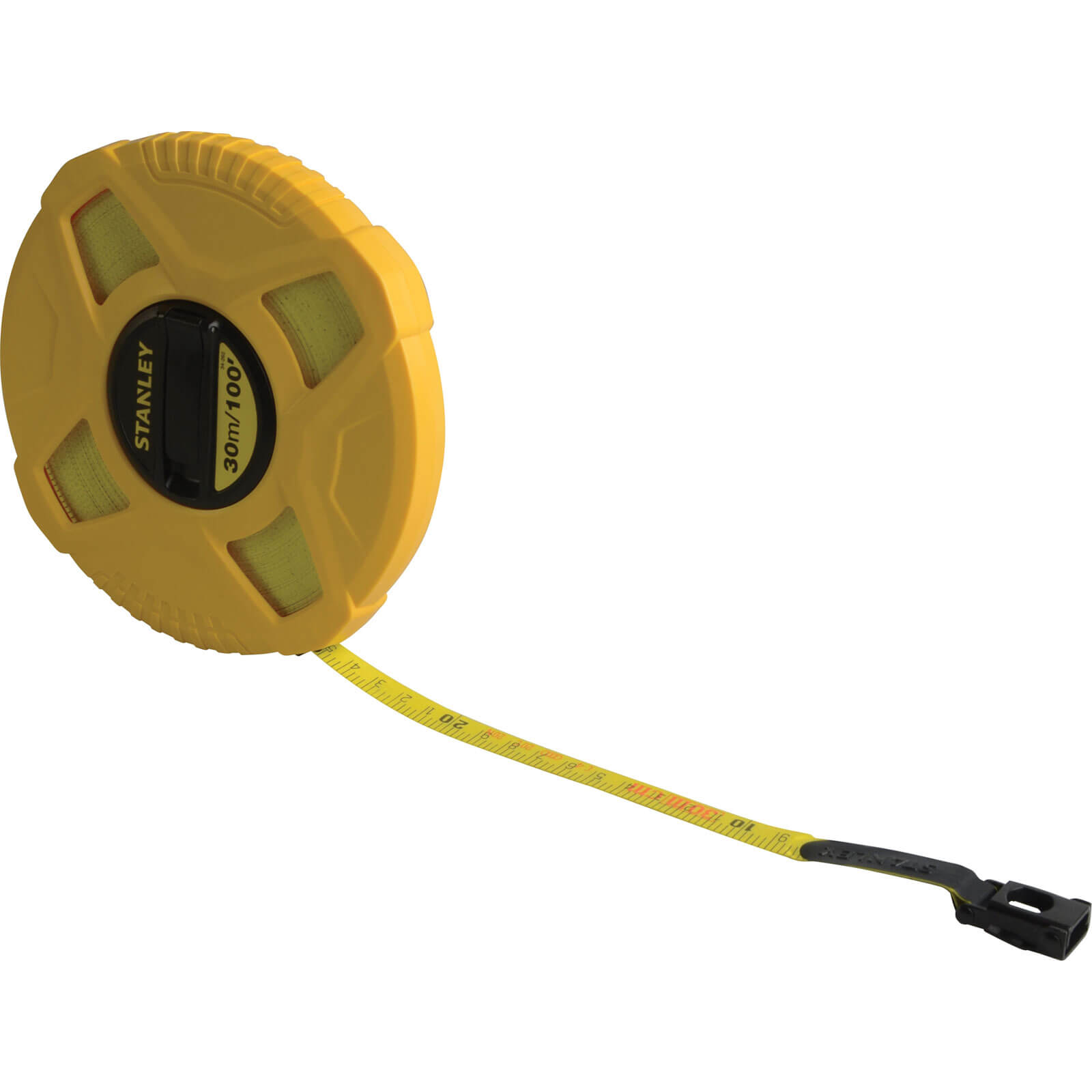 Image of Stanley Closed Case Fibreglass Tape Measure Imperial & Metric 100ft / 30m 12.7mm