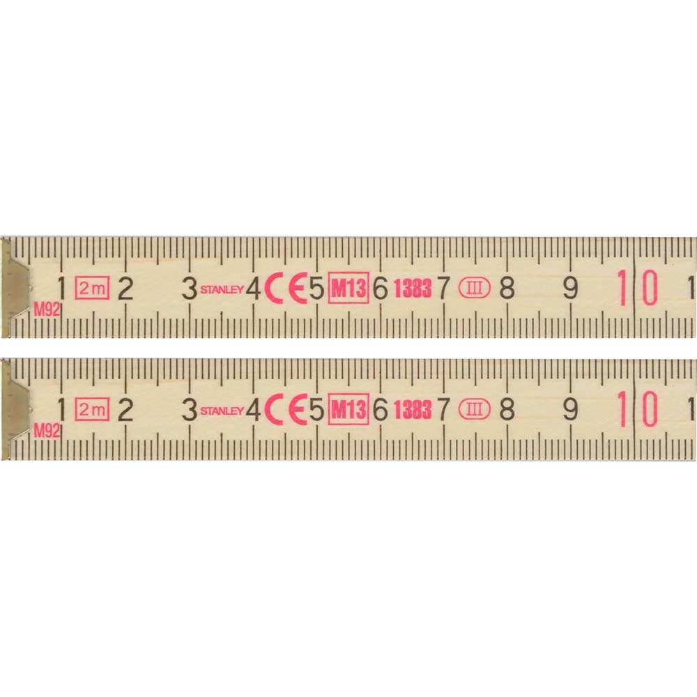 Image of Stanley Wooden Folding Rule 2m