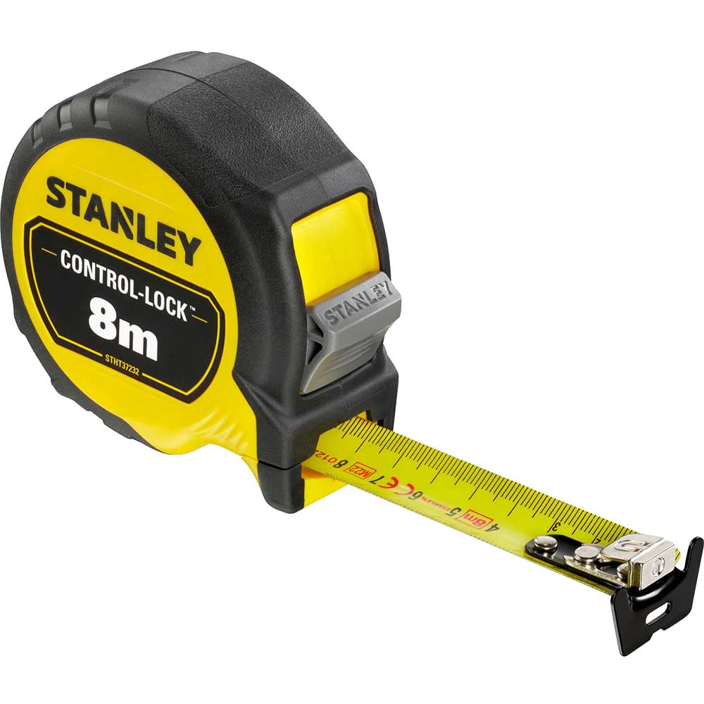 Stanley Control Lock Pocket Tape Measure Metric Metric 8m 25mm