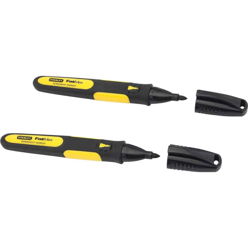 Image of Stanley Black Fine Tip Marker Pens Pack of 2