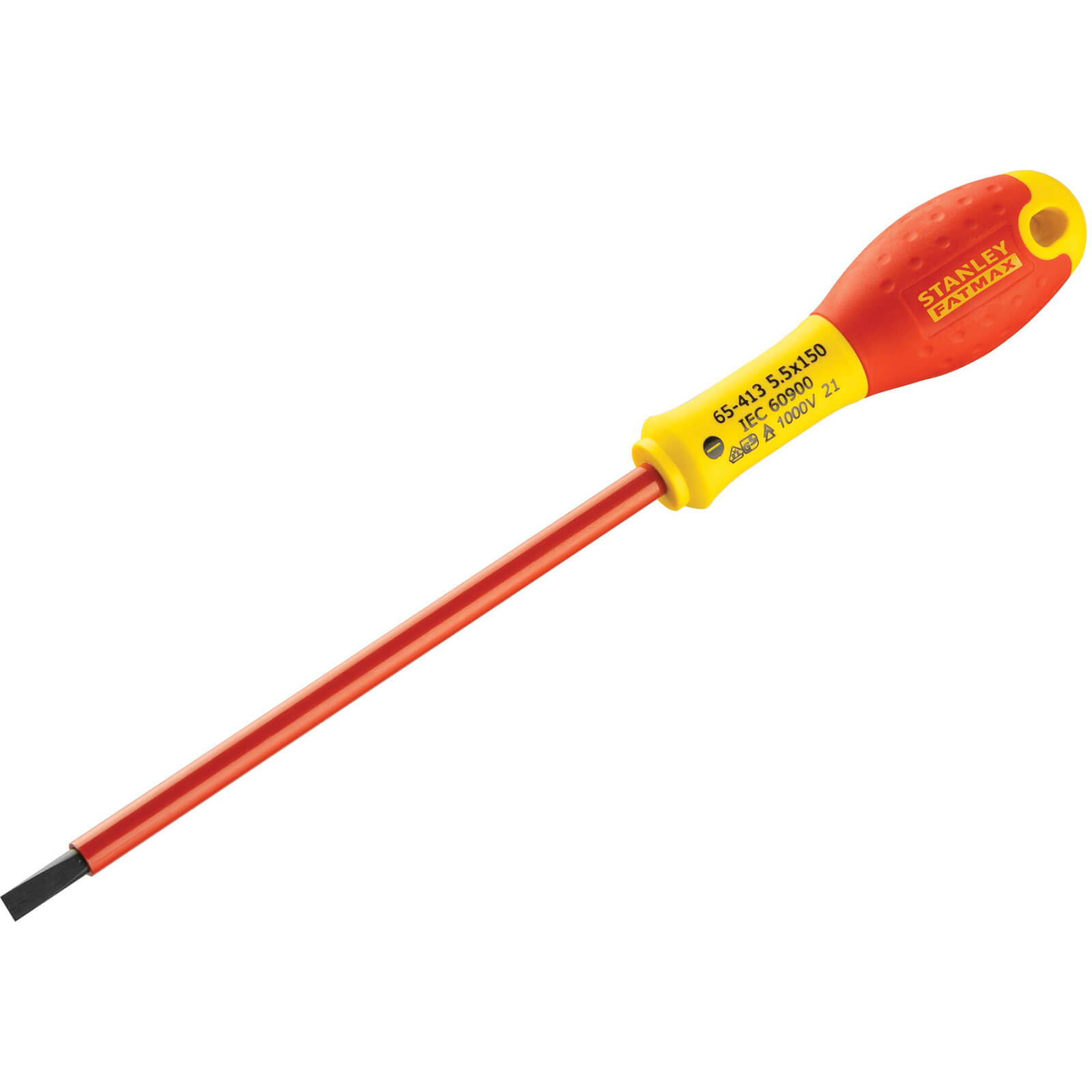 Image of Stanley FatMax Insulated Parallel Slotted Screwdriver 5.5mm 150mm