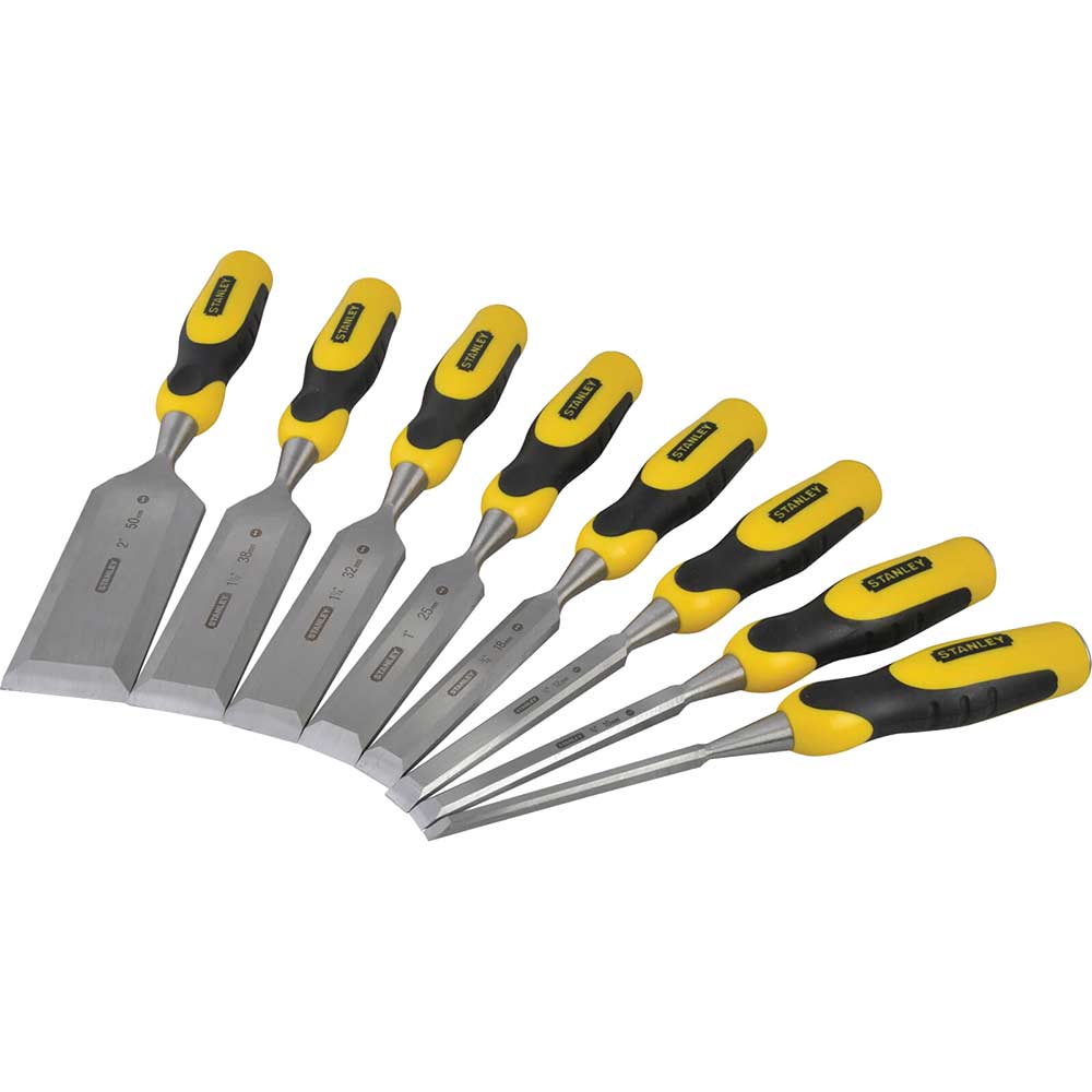 Stanley 8 Piece Dynagrip Bevel Edge Chisel Set Chisel Sets