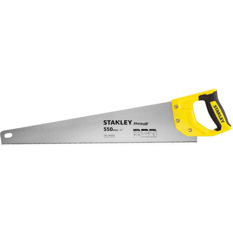 Image of Stanley Sharpcut Hand Saw 22" / 550mm 7tpi