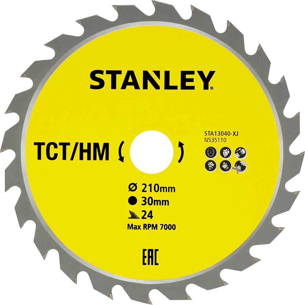 Stanley TCT Circular Saw Blade 210mm 24T 30mm