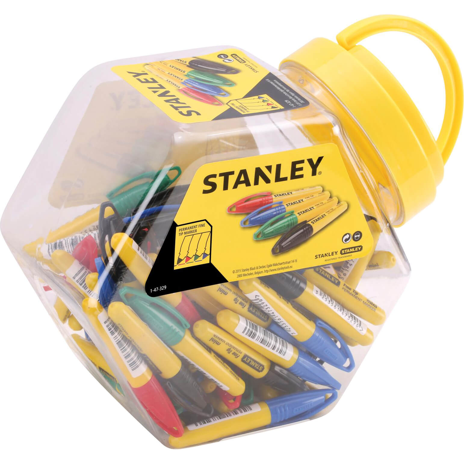 Photos - Other Hand Tools Stanley Mini Fine Tip Marker Pen Tub Assorted Pack of 72 1-47-329 