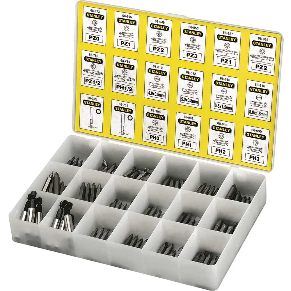 Stanley 200 Piece Screwdriver Bit Assortment in Organiser Tray