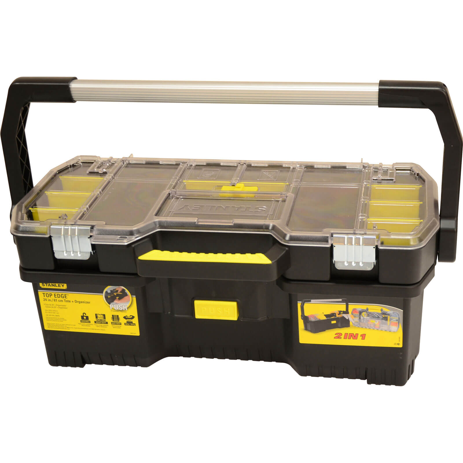 Image of Stanley Plastic Tote Tool Box with Removeable Tool Organiser 600mm