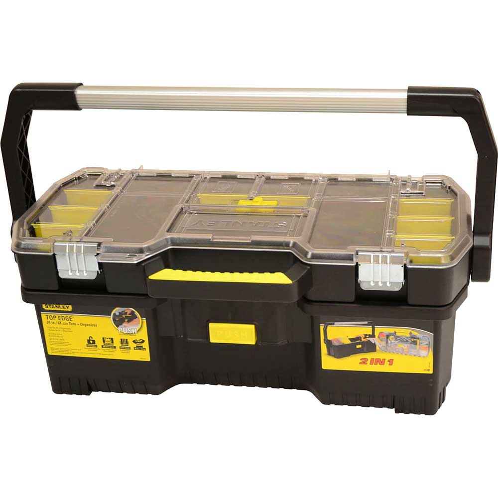 Stanley Plastic Tote Tool Box with Removeable Tool Organiser 600mm