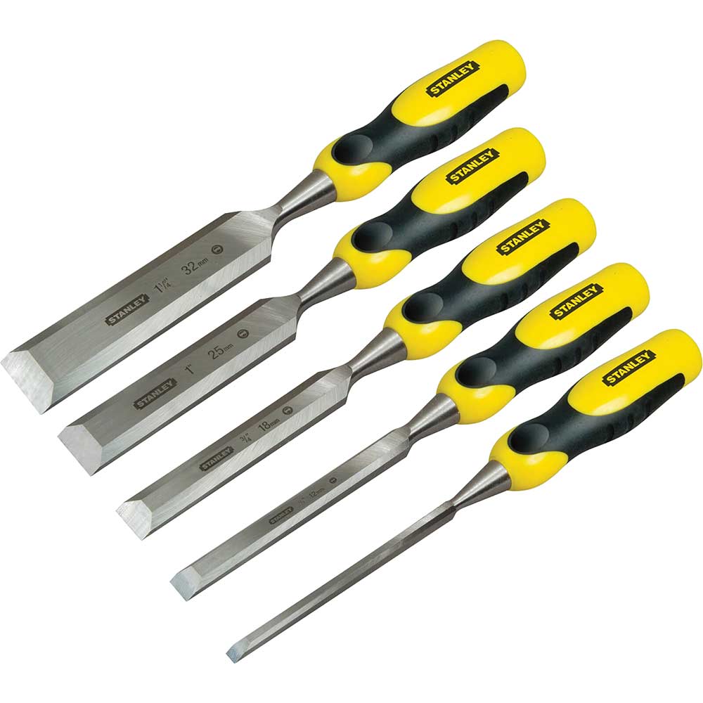 Image of Stanley 5 Piece Dynagrip Bevel Edge Chisel Set