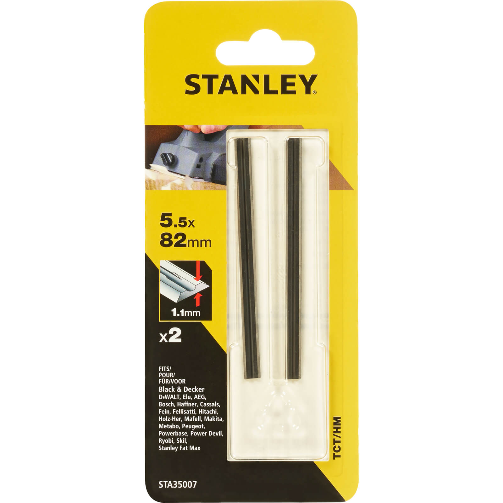 Photos - Power Tool Accessory Stanley TCT Planer Blades 82mm Pack of 2 STA35007 