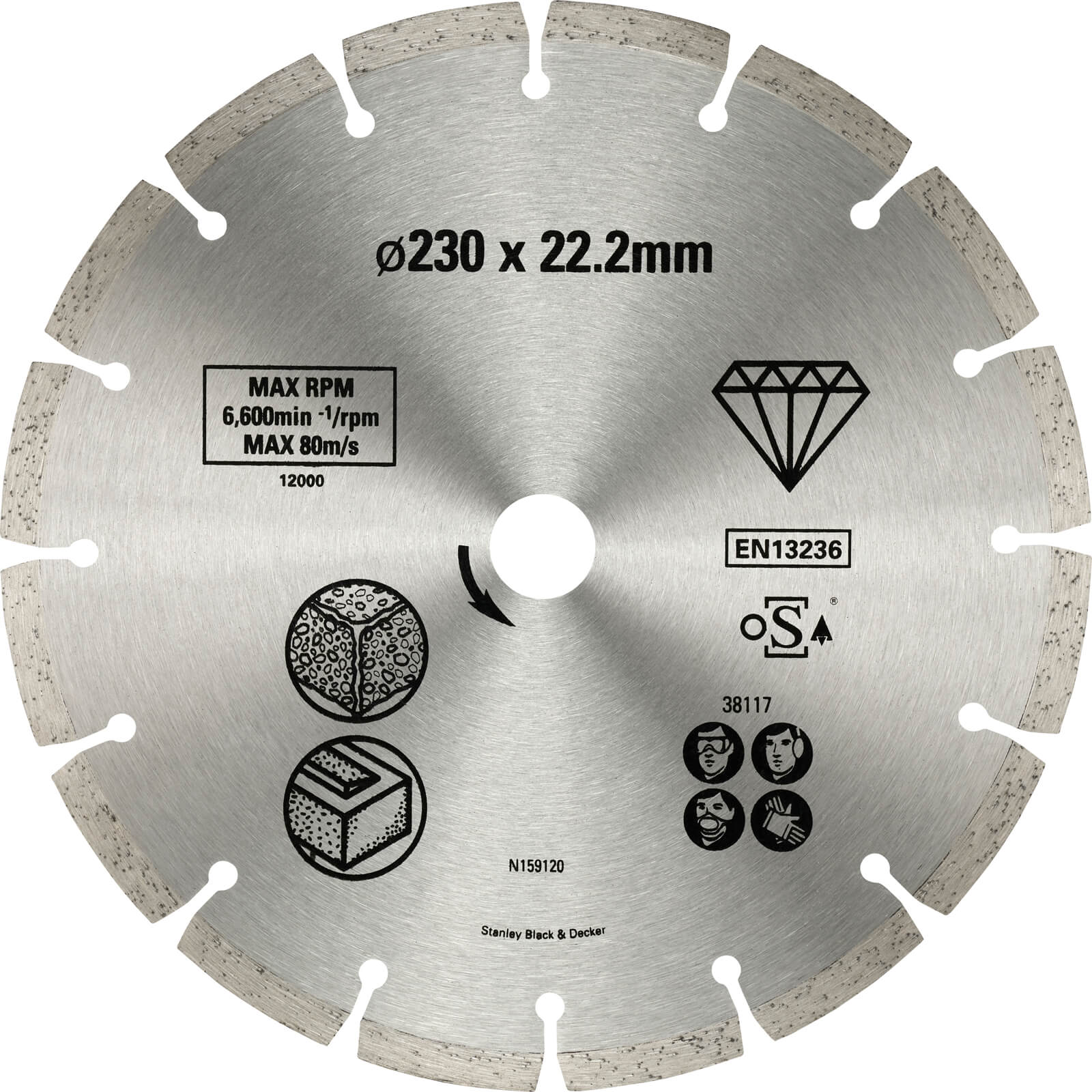 Photos - Cutting Disc Stanley FatMax Diamond  for Concrete and Brick 230mm STA38117 