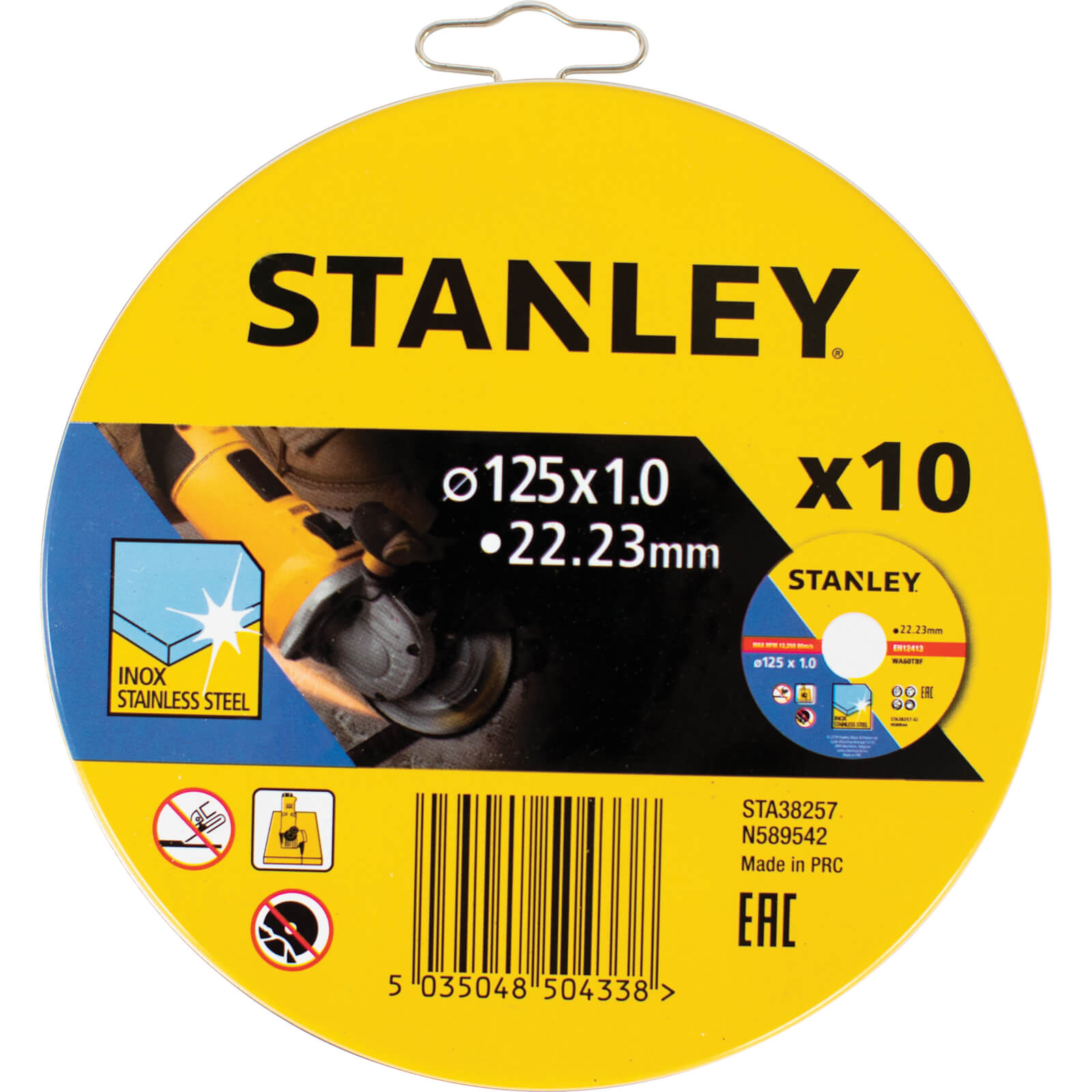 Photos - Cutting Disc Stanley Inox Stainless Steel  in Tin 125mm 1mm Pack of 10 STA 