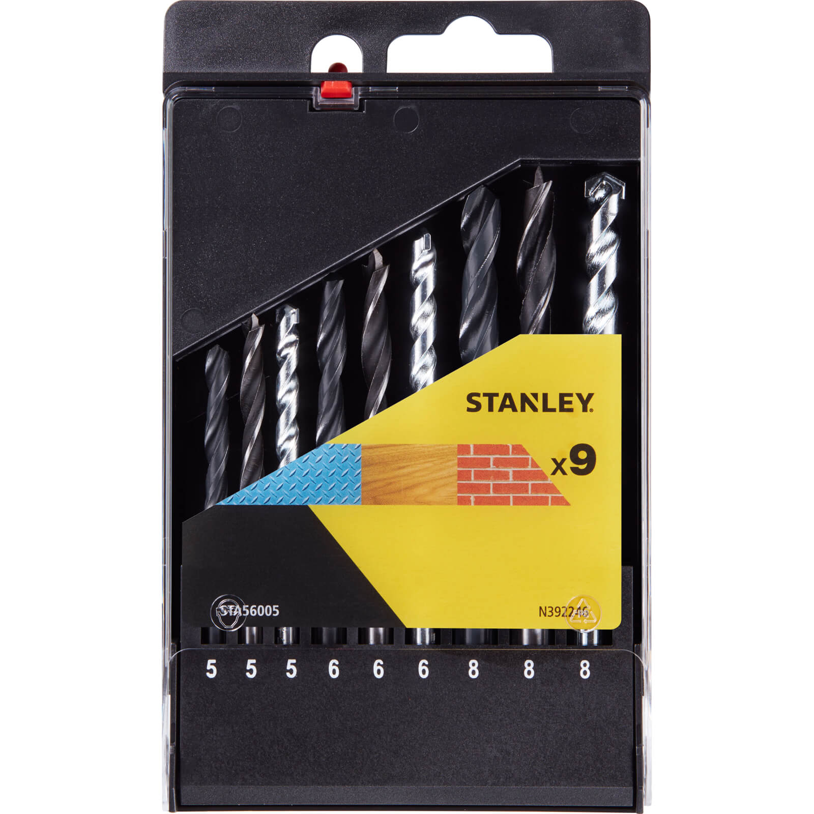 Photos - Drill Bit Stanley 9 Piece Masonry, Metal and Wood  Set STA56005 