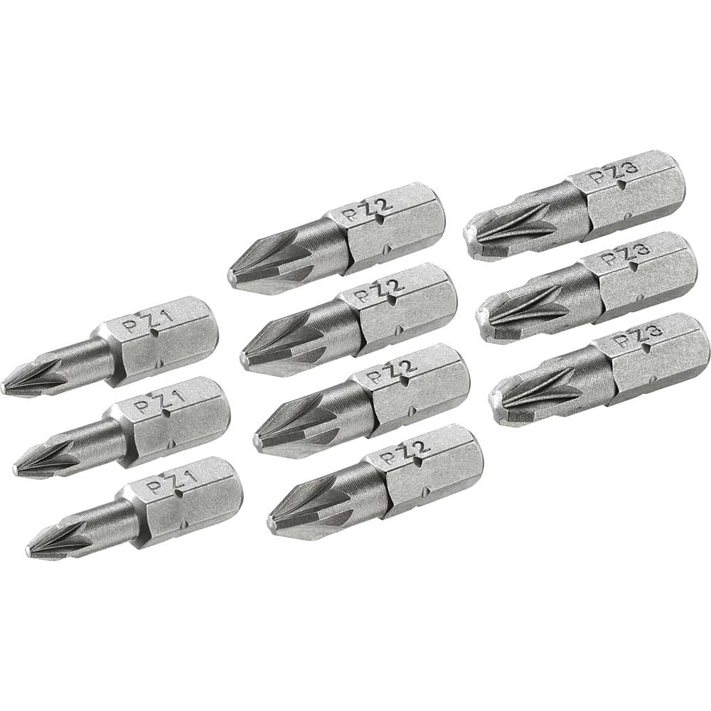 Stanley Mixed Pozi Screwdriver Bits Assorted Pozi 25mm Pack of 10
