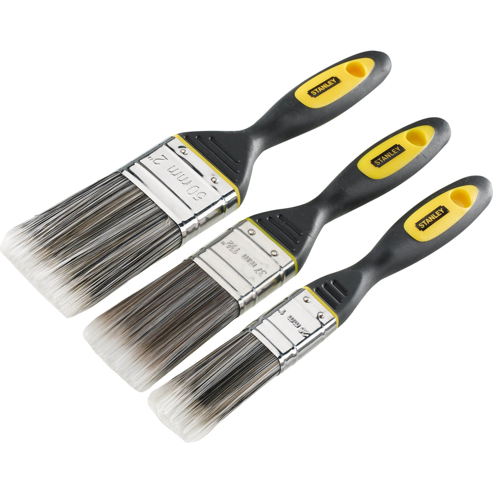 Image of Stanley Dynagrip 3 Piece Synthetic Paint Brush Set