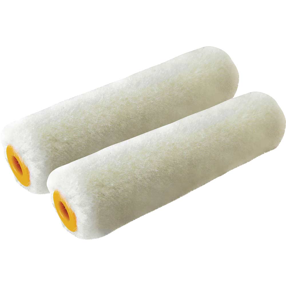 Image of Stanley Mini Mohair Gloss Paint Roller Sleeve 100mm Pack of 2