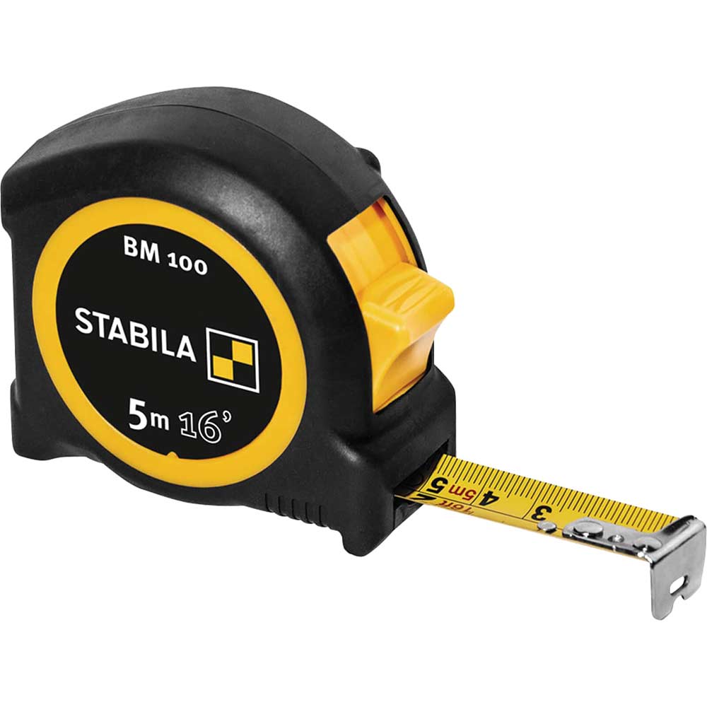 Stabila BM 100 Compact Tape Measure Imperial & Metric 5m 19mm