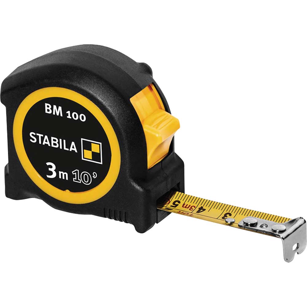 Stabila BM 100 Compact Tape Measure Imperial & Metric 3m 19mm