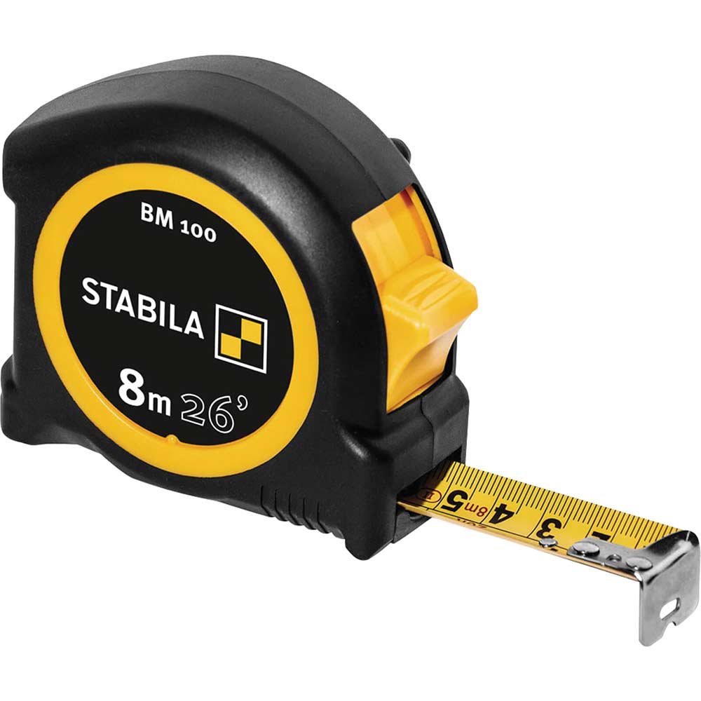 Stabila BM 100 Compact Tape Measure Imperial & Metric 8m 25mm
