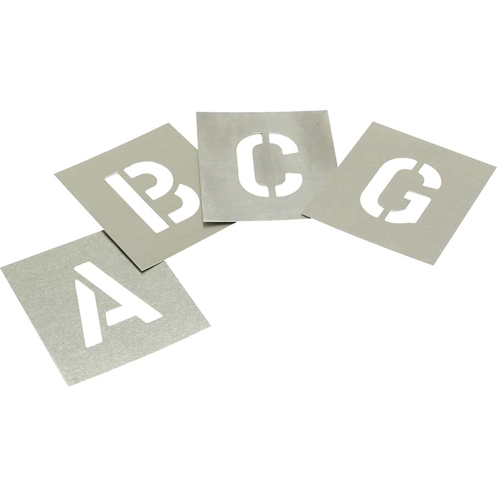 Image of Stencils 27 Piece Zinc Letter Stencil Set 1" 1/2"