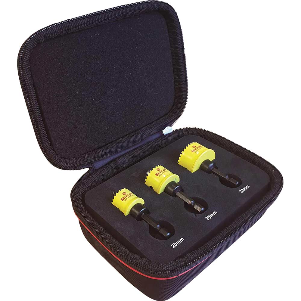 Image of Starrett KCS03001 3 Piece Cordless Smooth Cut Bi-Metal Holesaw Kit