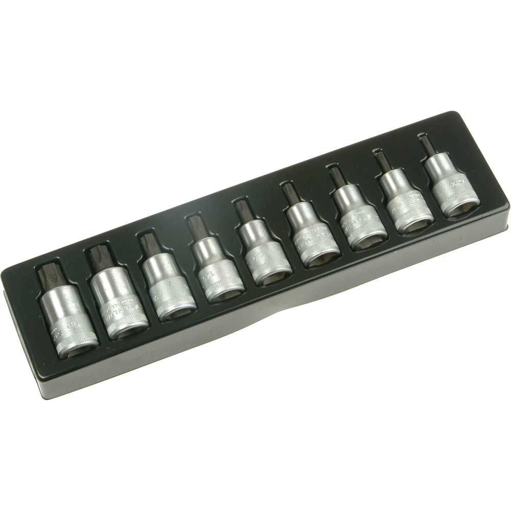 Image of Stahlwille 9 Piece 1/2" Drive Torx Socket Bit Set 1/2"